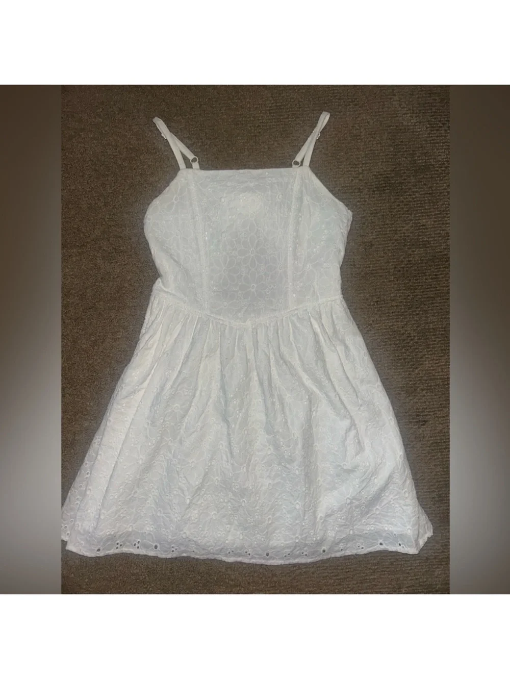 art class White Eyelet Spaghetti-Strap Sundress for Kids